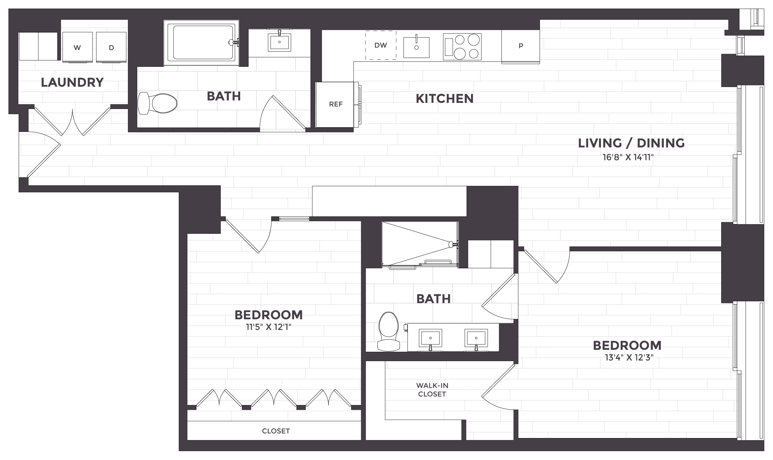 2 Bed/2 Bath-PH  02 floor plan