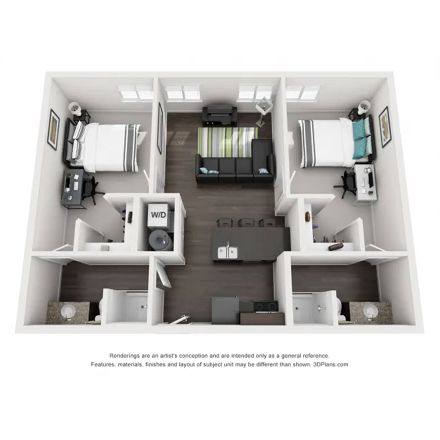 2x2 floor plan