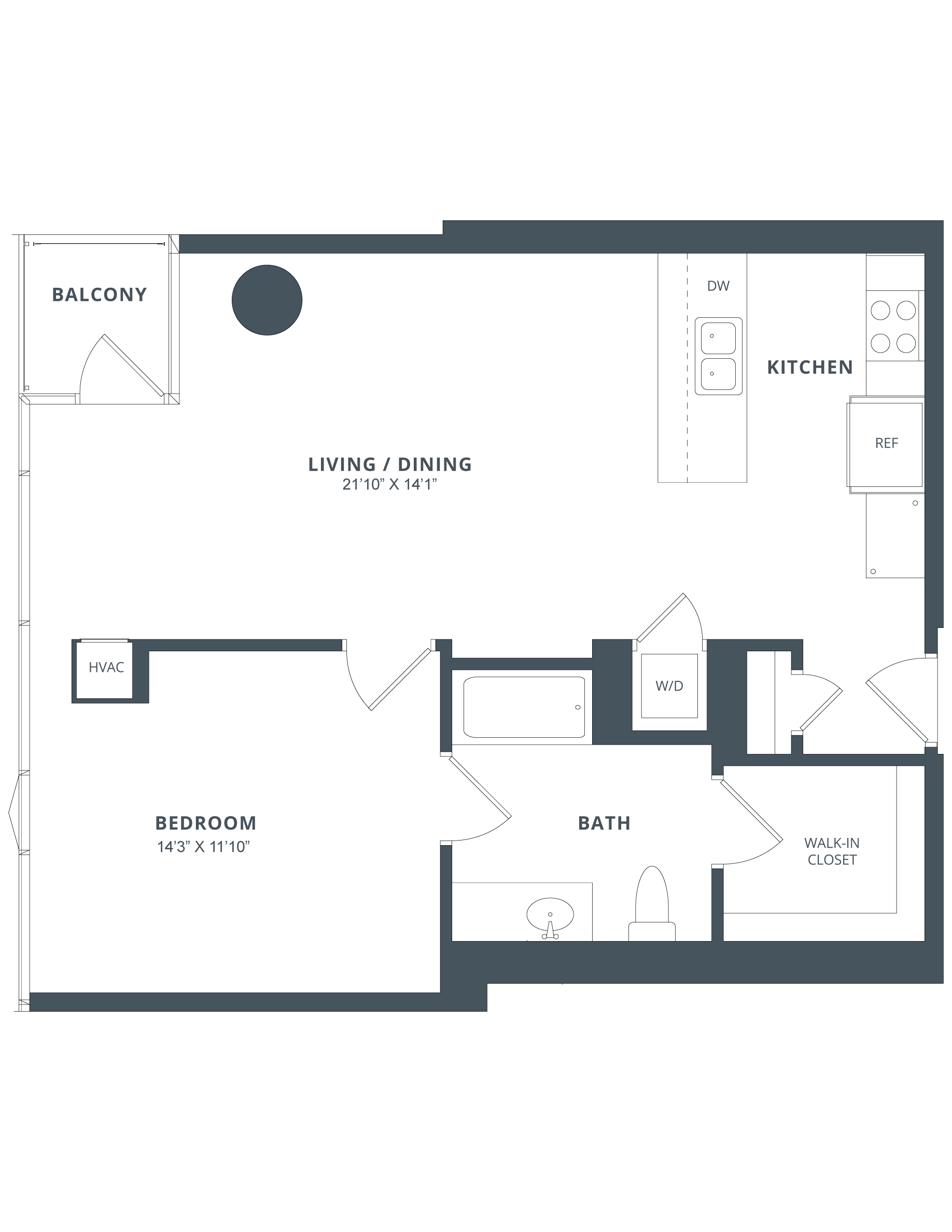 1 Bed/1 Bath-A7 floor plan