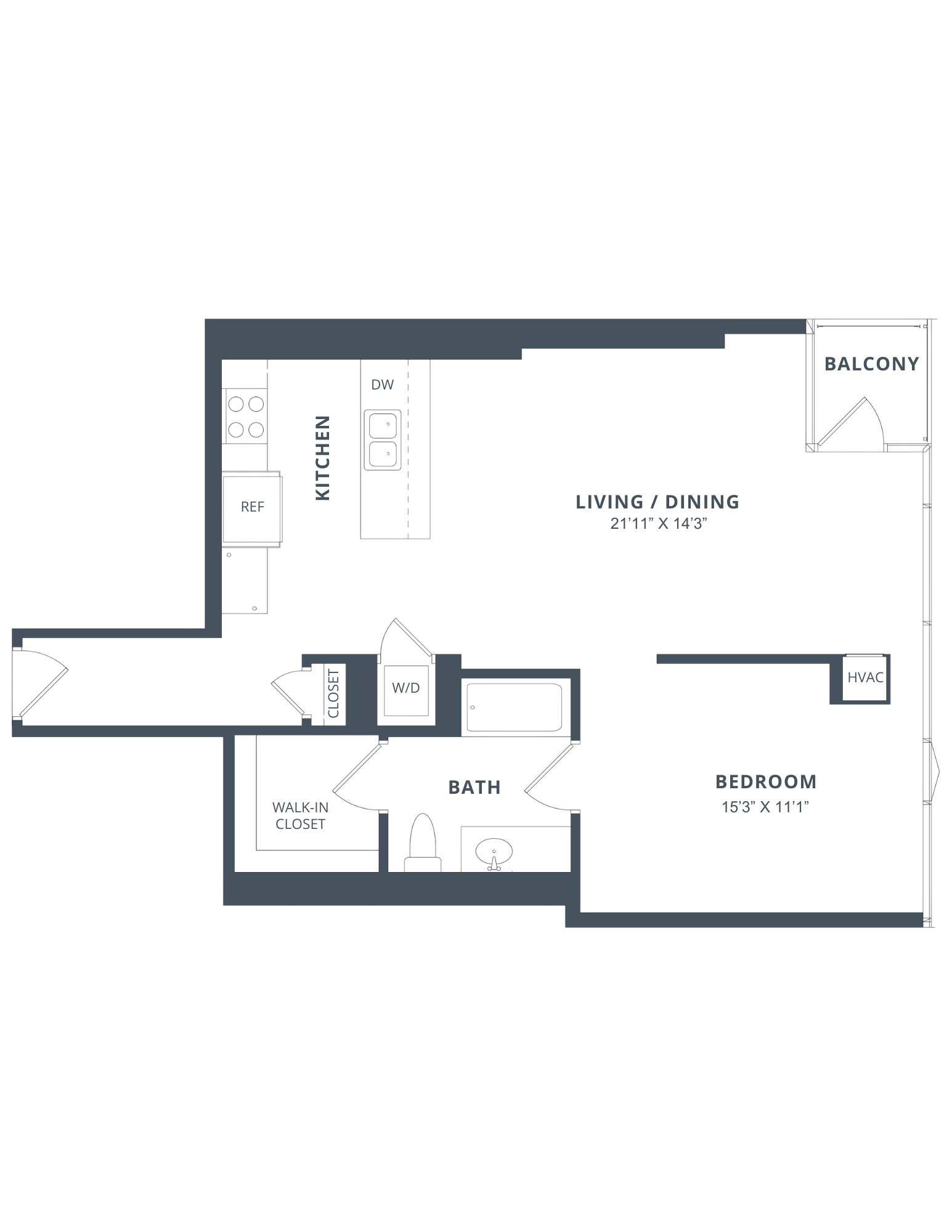1 Bed/1 Bath-A14.a floor plan