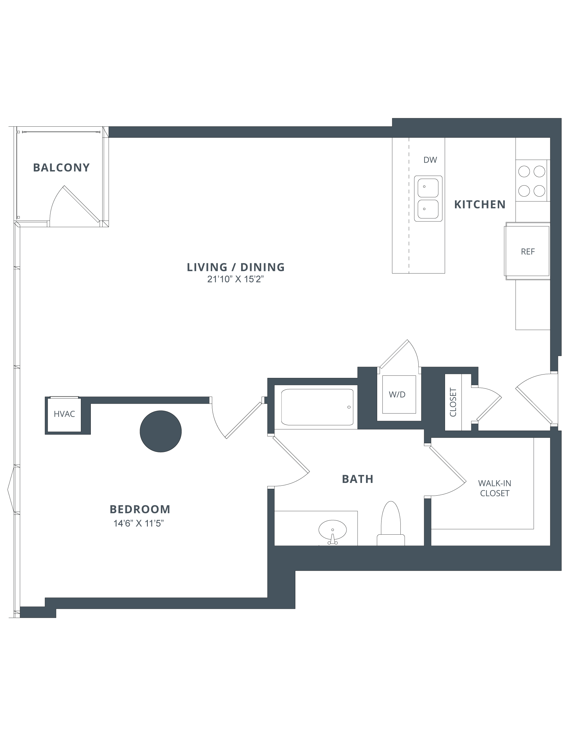 1 Bed/1 Bath-A10 floor plan