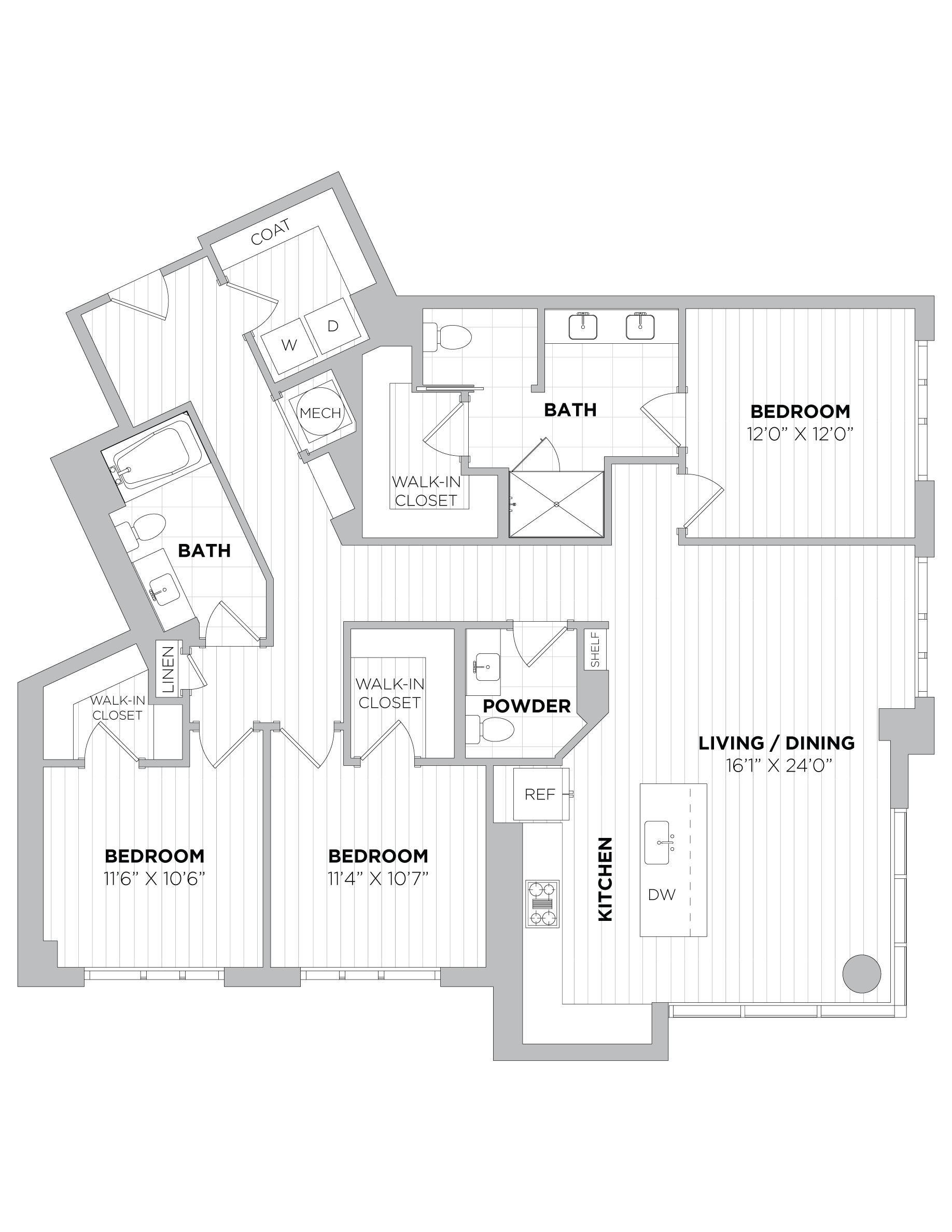 3 Bed/2.5 Bath-3A floor plan