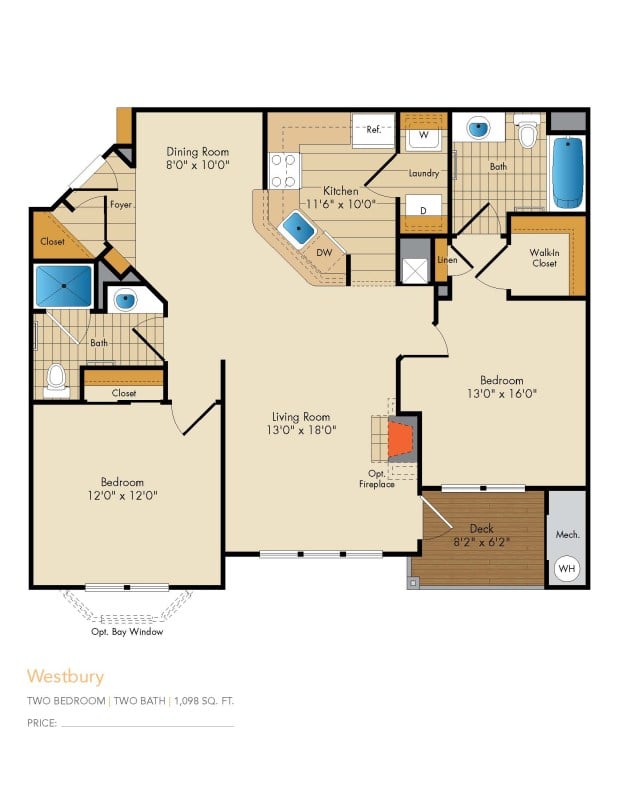 Westbury with Bay Window floor plan