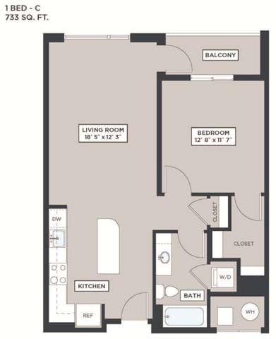 1 Bed - C floor plan