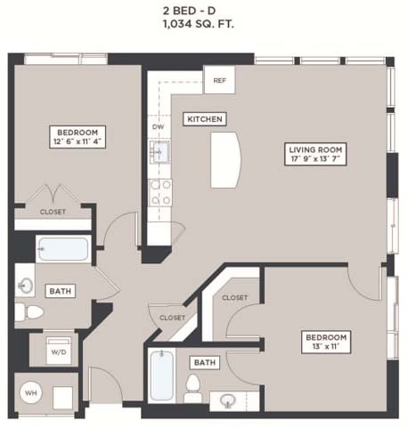 2 Bed - D floor plan