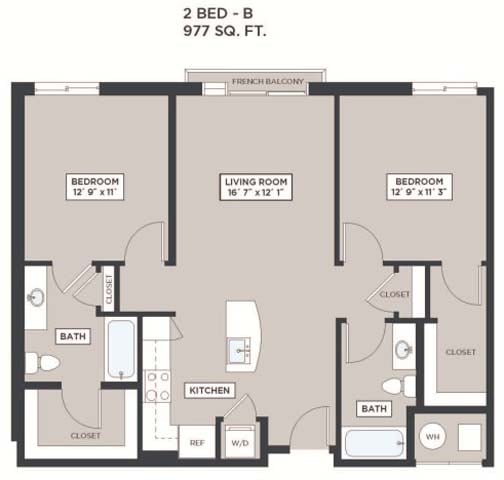 2 Bed - B floor plan