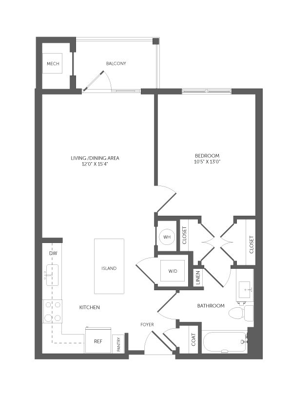 1 Bed/1 Bath-A3 floor plan