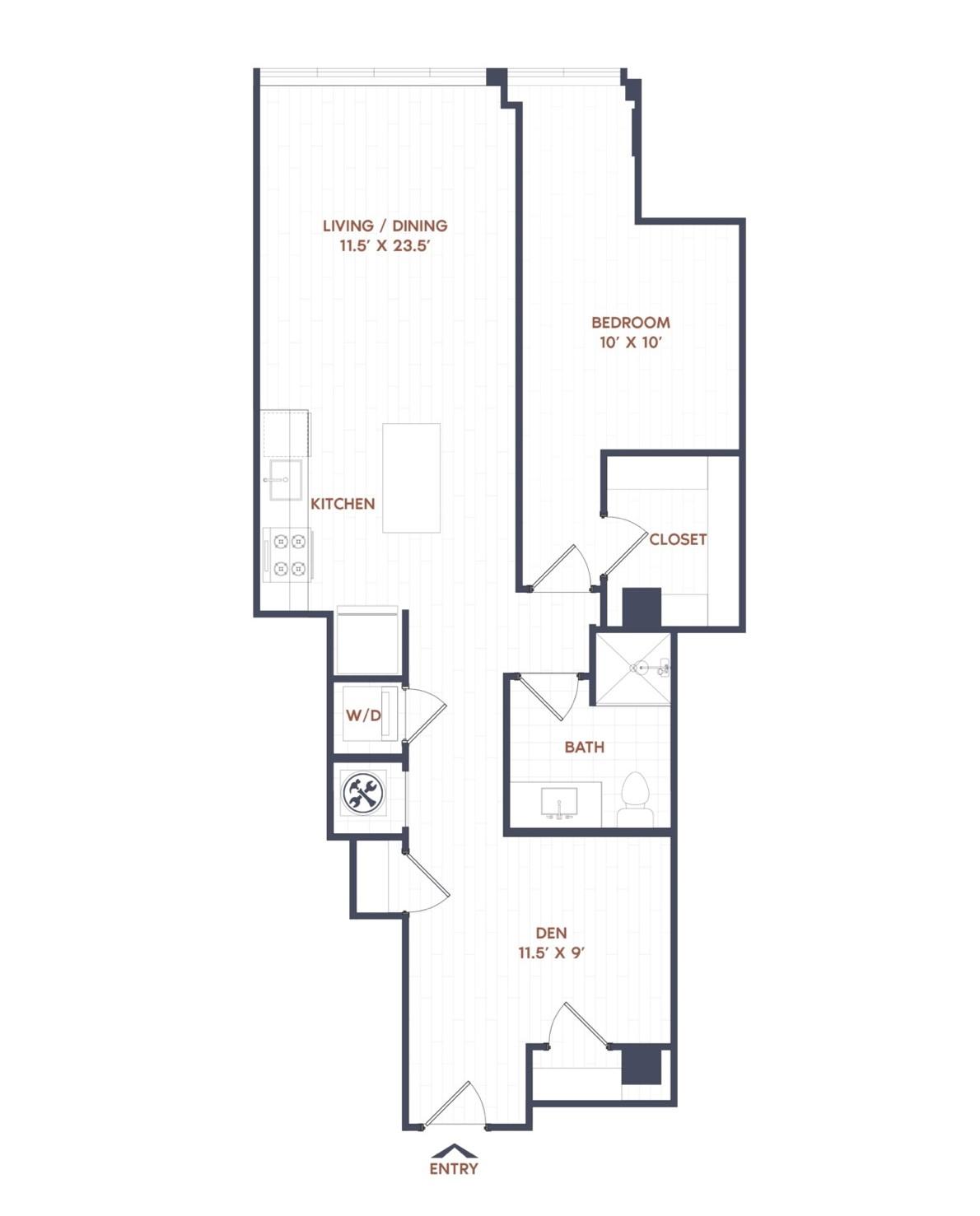 1 Bed/1 Bath-A16 floor plan