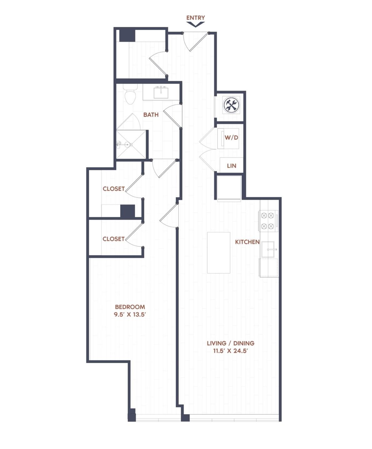 1 Bed/1 Bath-A15 floor plan