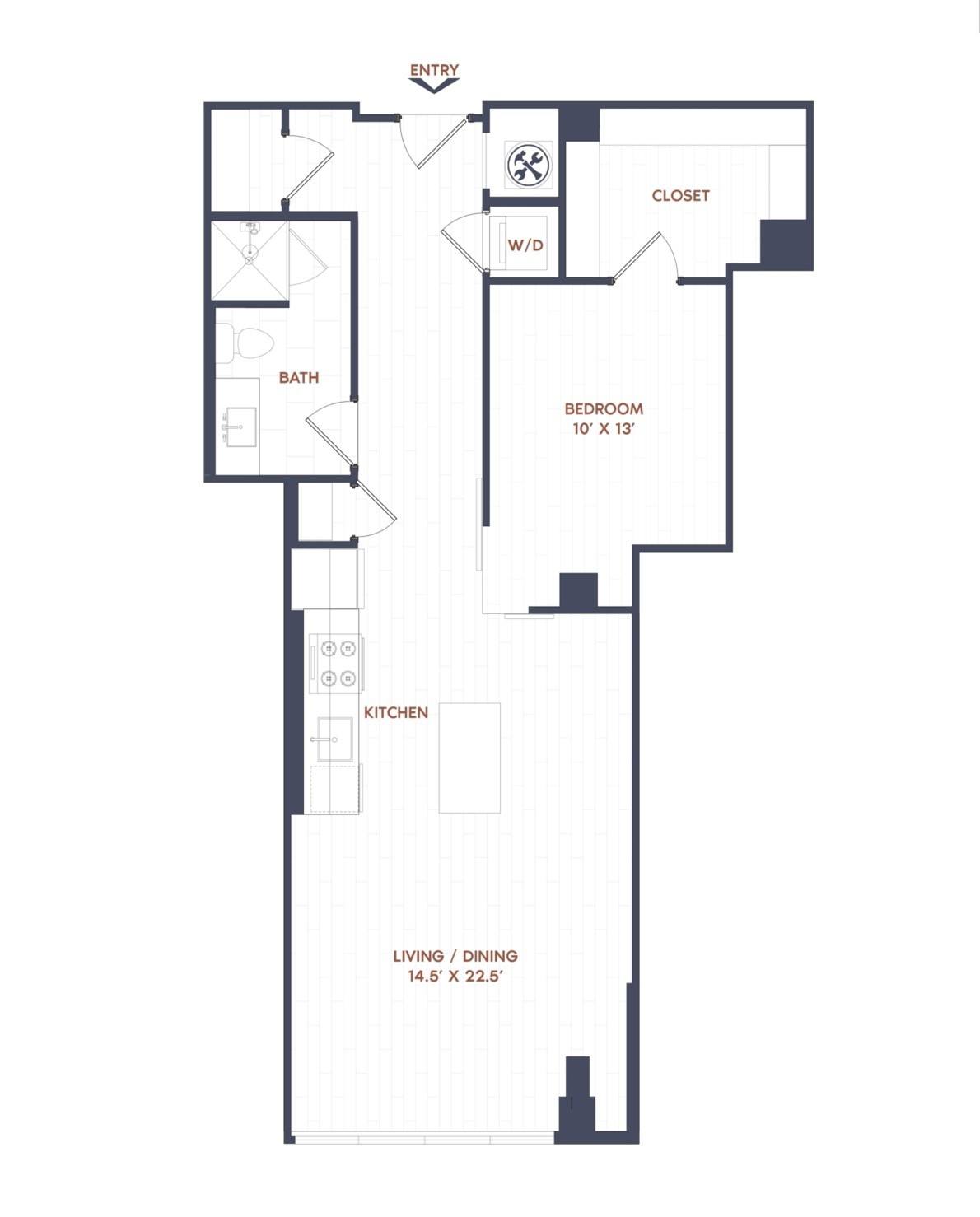 1 Bed/1 Bath-A18 floor plan