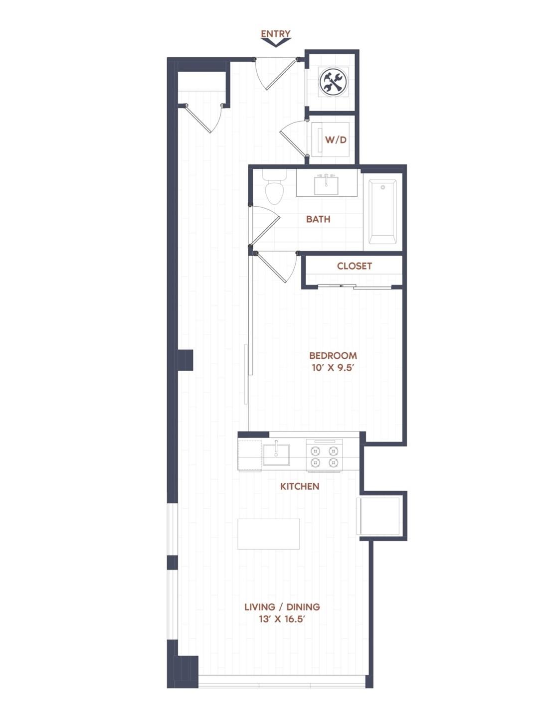 1 Bed/1 Bath-A04 floor plan