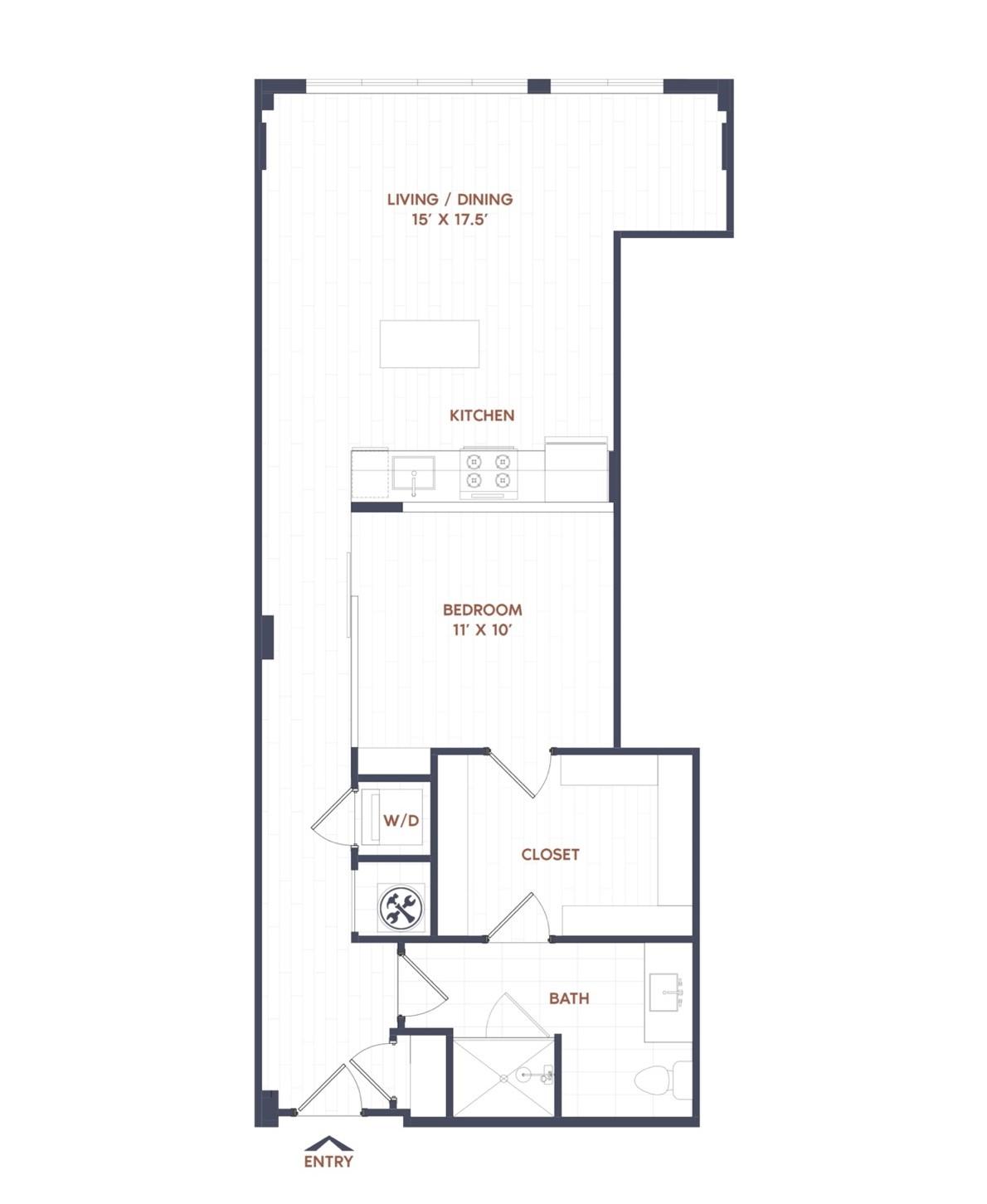 1 Bed/1 Bath-A13 floor plan