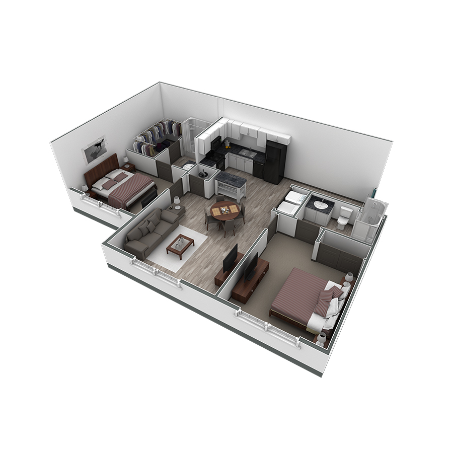 2-2 BR Retreat Overlook floor plan