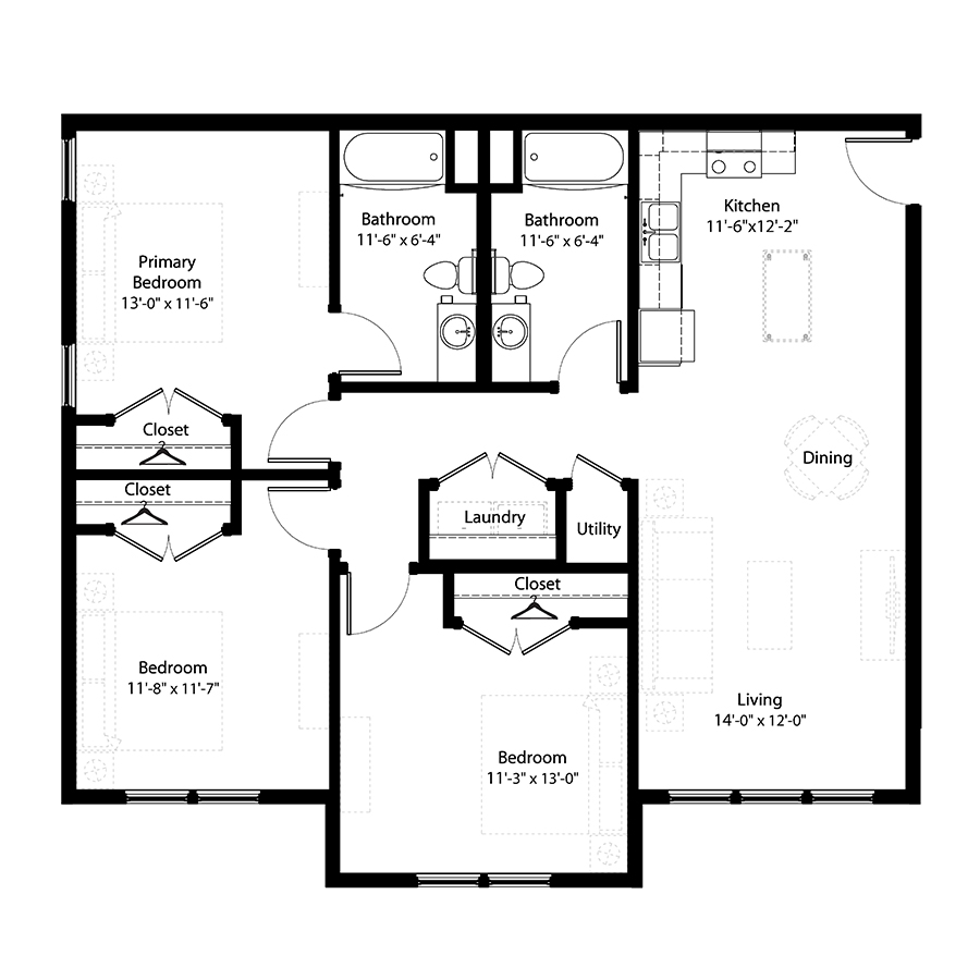 3-2 BR Retreat Overlook floor plan