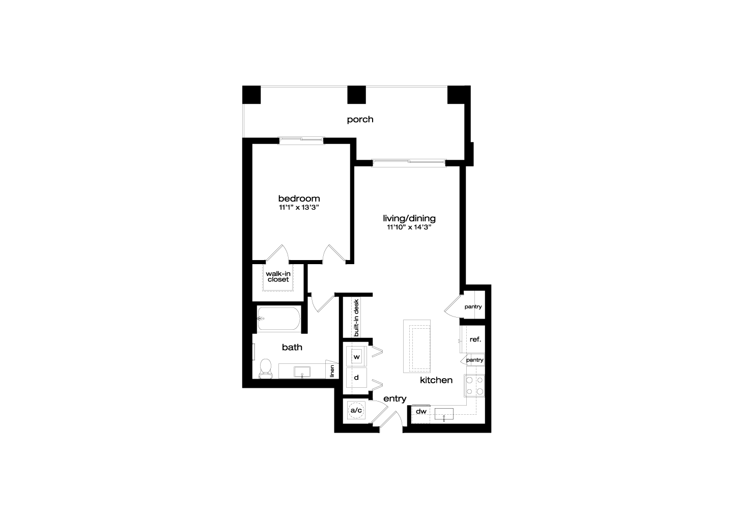 1 Bed/1 Bath-A3 floor plan