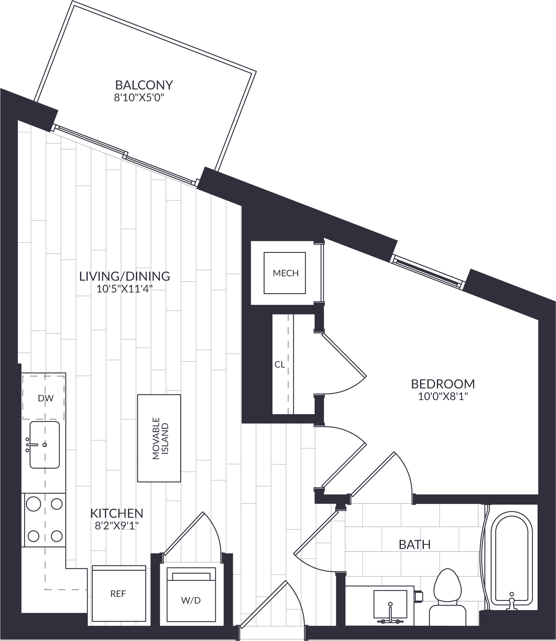 1 Bed/1 Bath-A1-22 floor plan