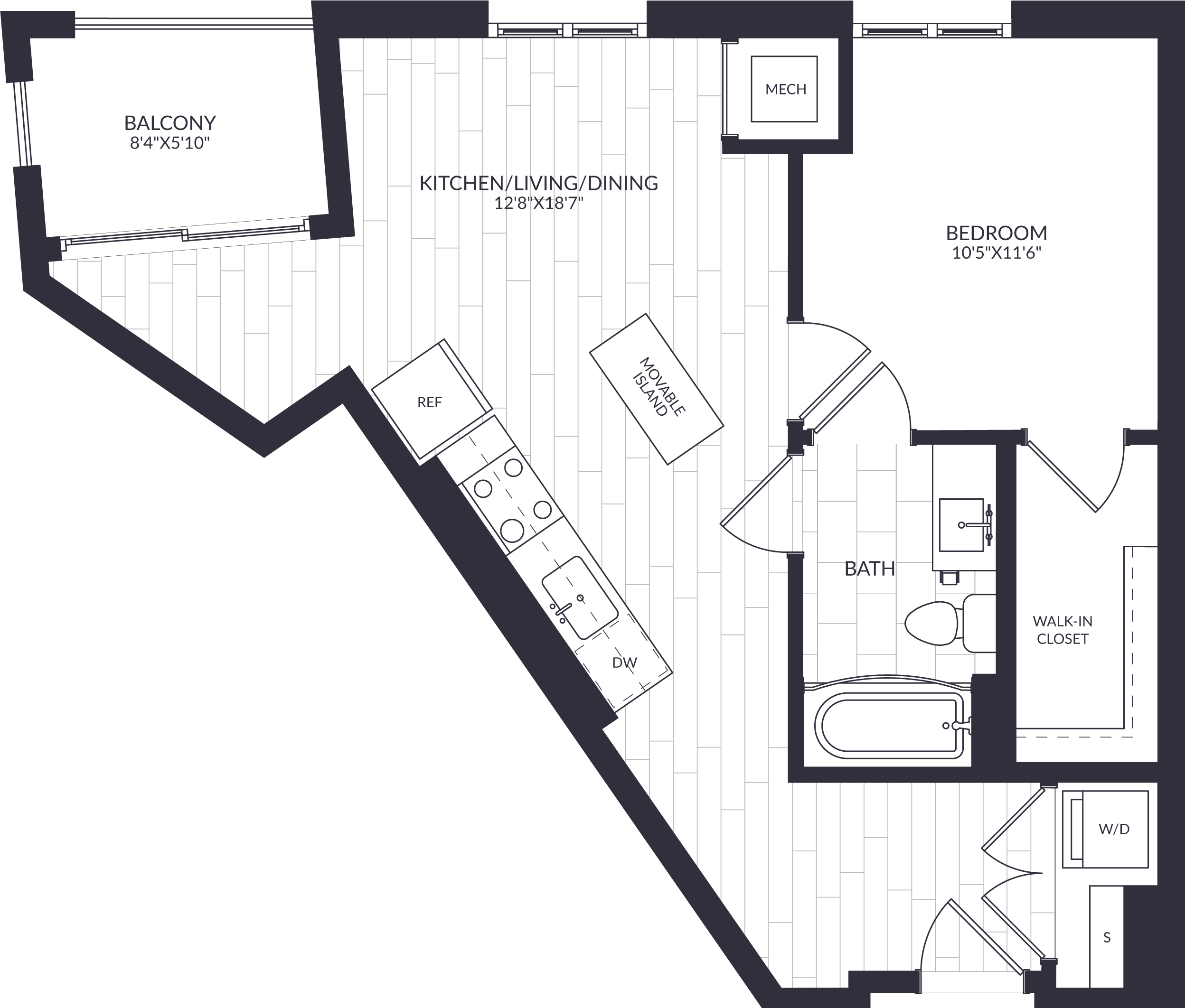1 Bed/1 Bath-A1-5 floor plan