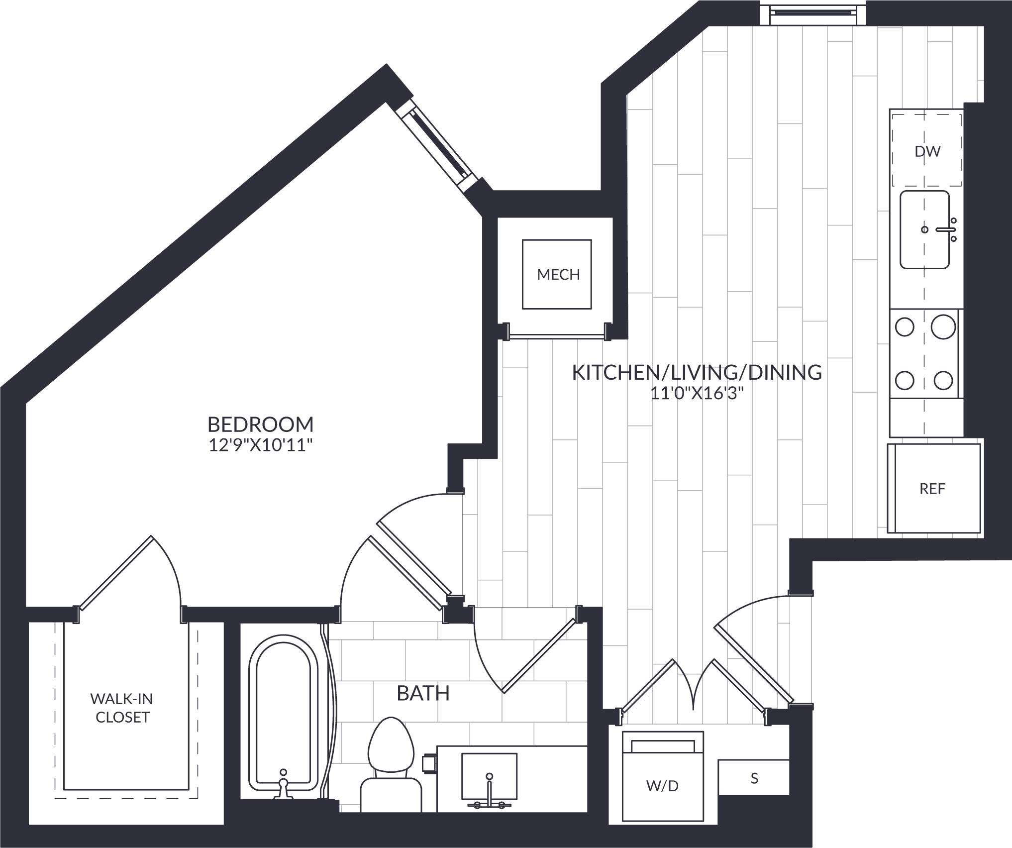 1 Bed/1 Bath-A1-4-4 floor plan