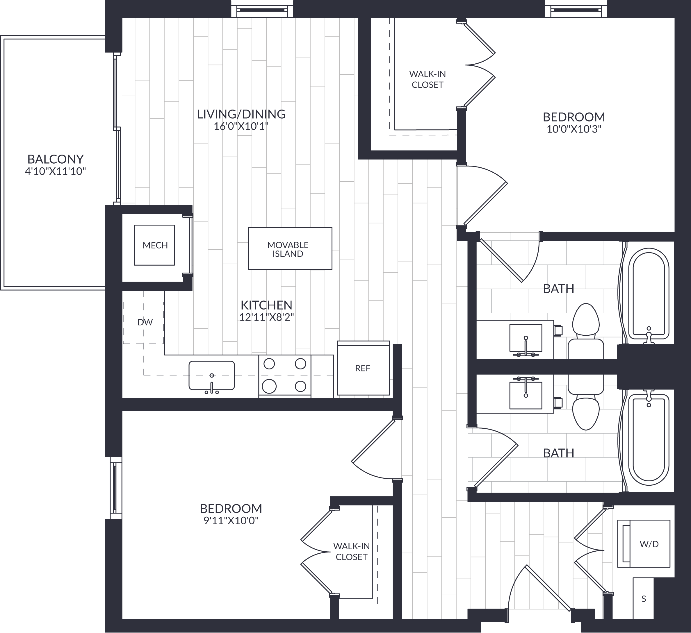 2 Bed/2 Bath-B2-26 floor plan