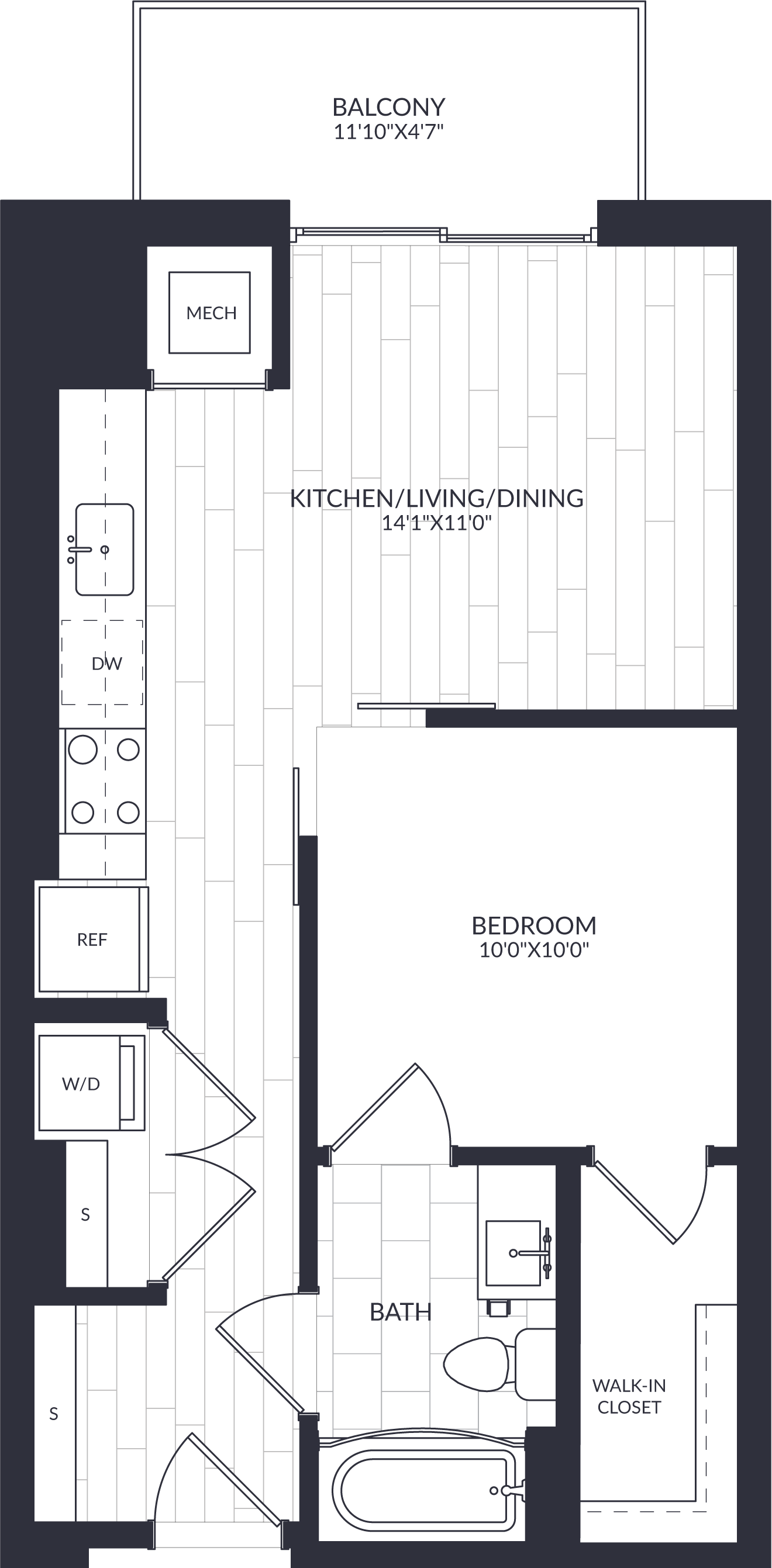 1 Bed/1 Bath-A1-4 floor plan