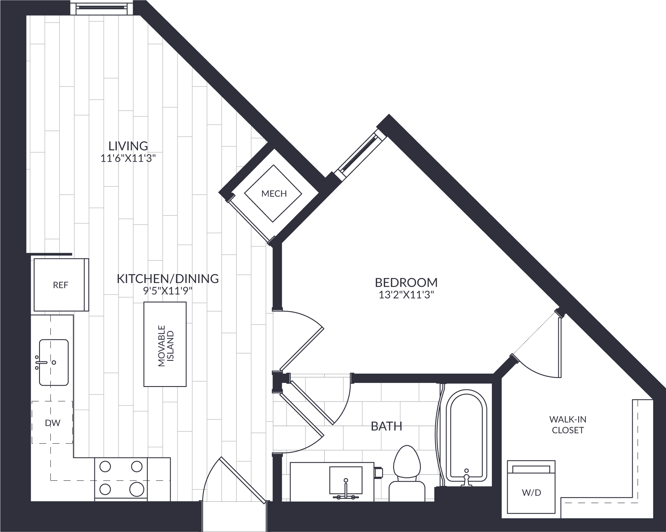 1 Bed/1 Bath-A1-3-1 floor plan