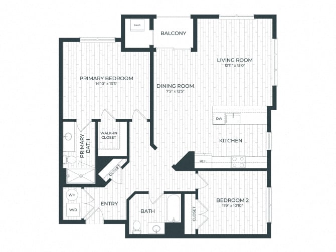 B5 | 2 Bed | 2 Bath floor plan