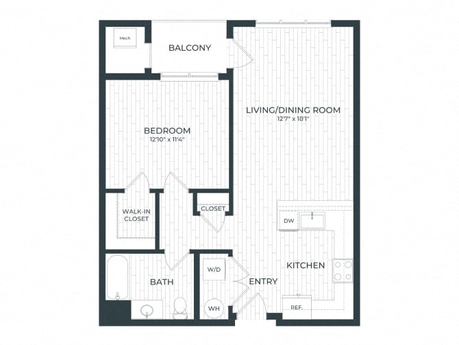 A3 | 1 Bed | 1 Bath floor plan