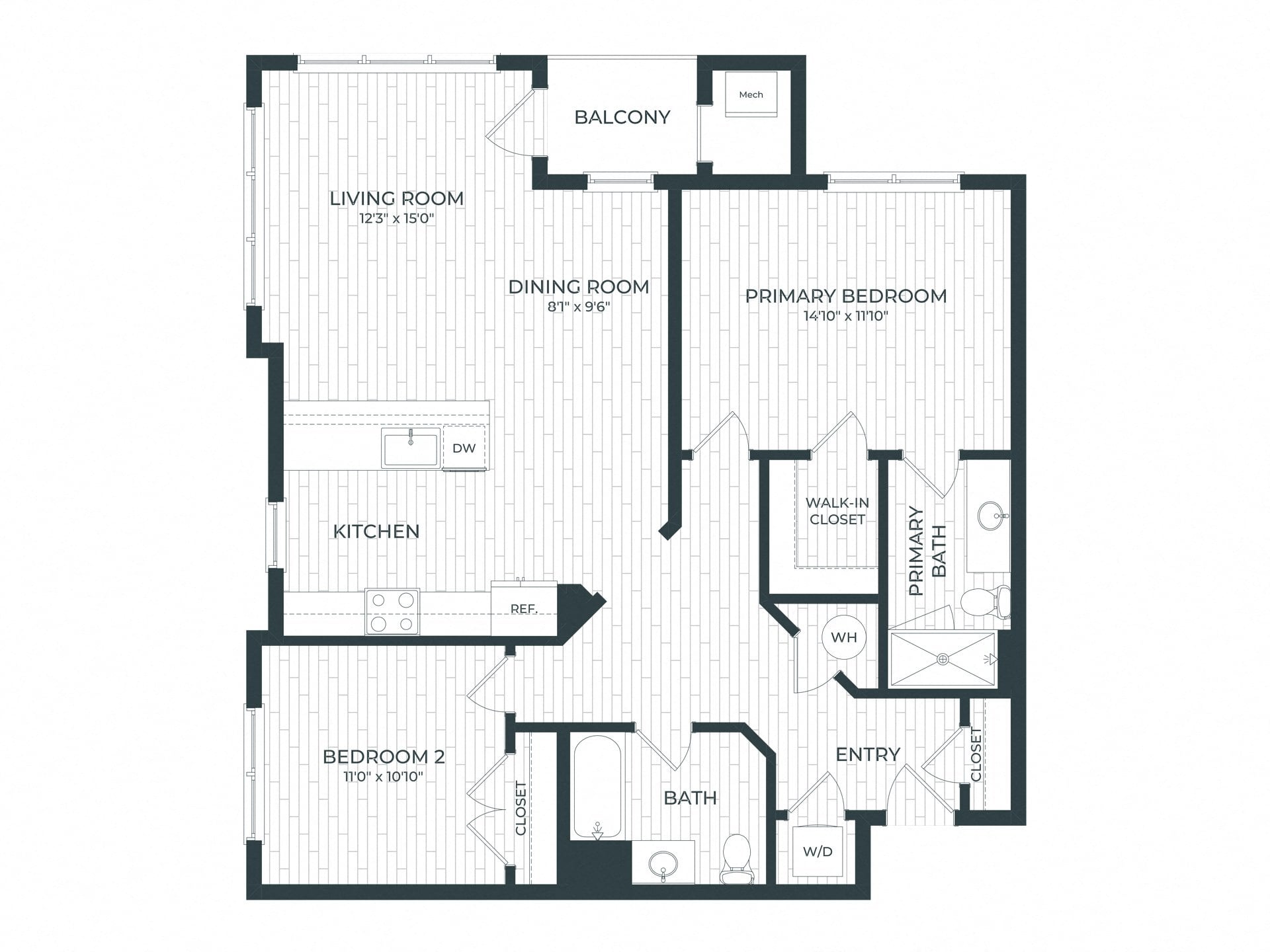 B2-A | 2 Bed | 2 Bath floor plan