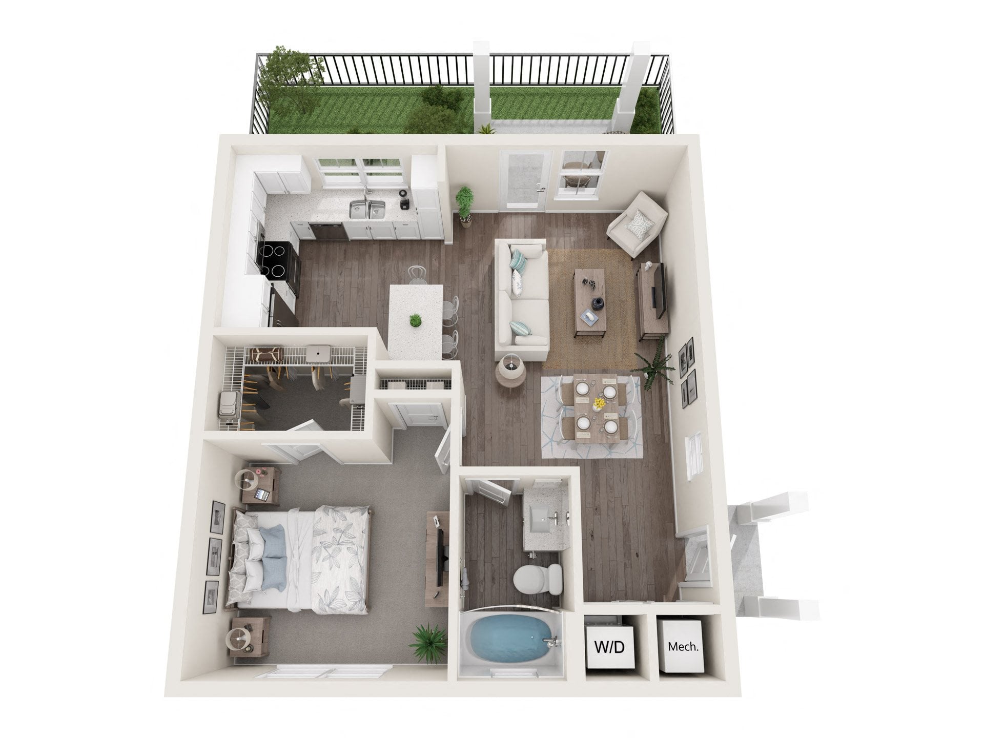 1x1 floor plan