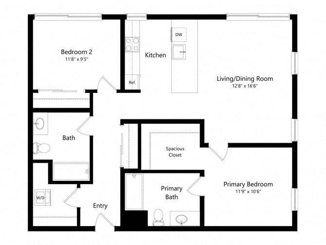 2BR-C floor plan