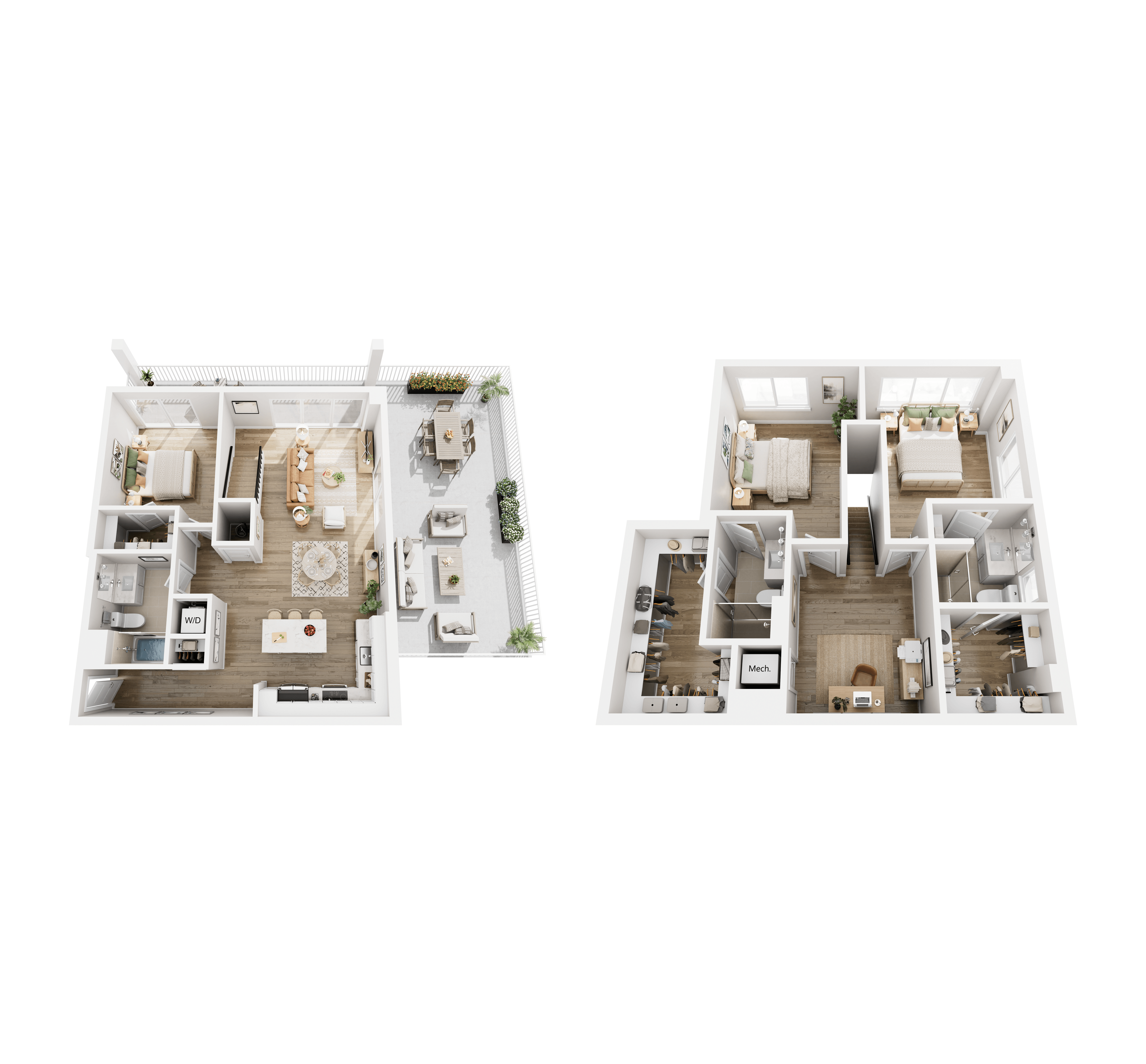 #220 - 3 bedroom floorplan layout with 3 bathrooms and 1923 square feet