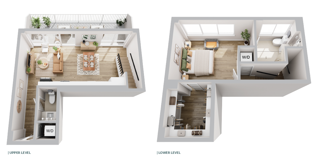 #430 - 1 bedroom floorplan layout with 1.5 bathroom and 1018 square feet