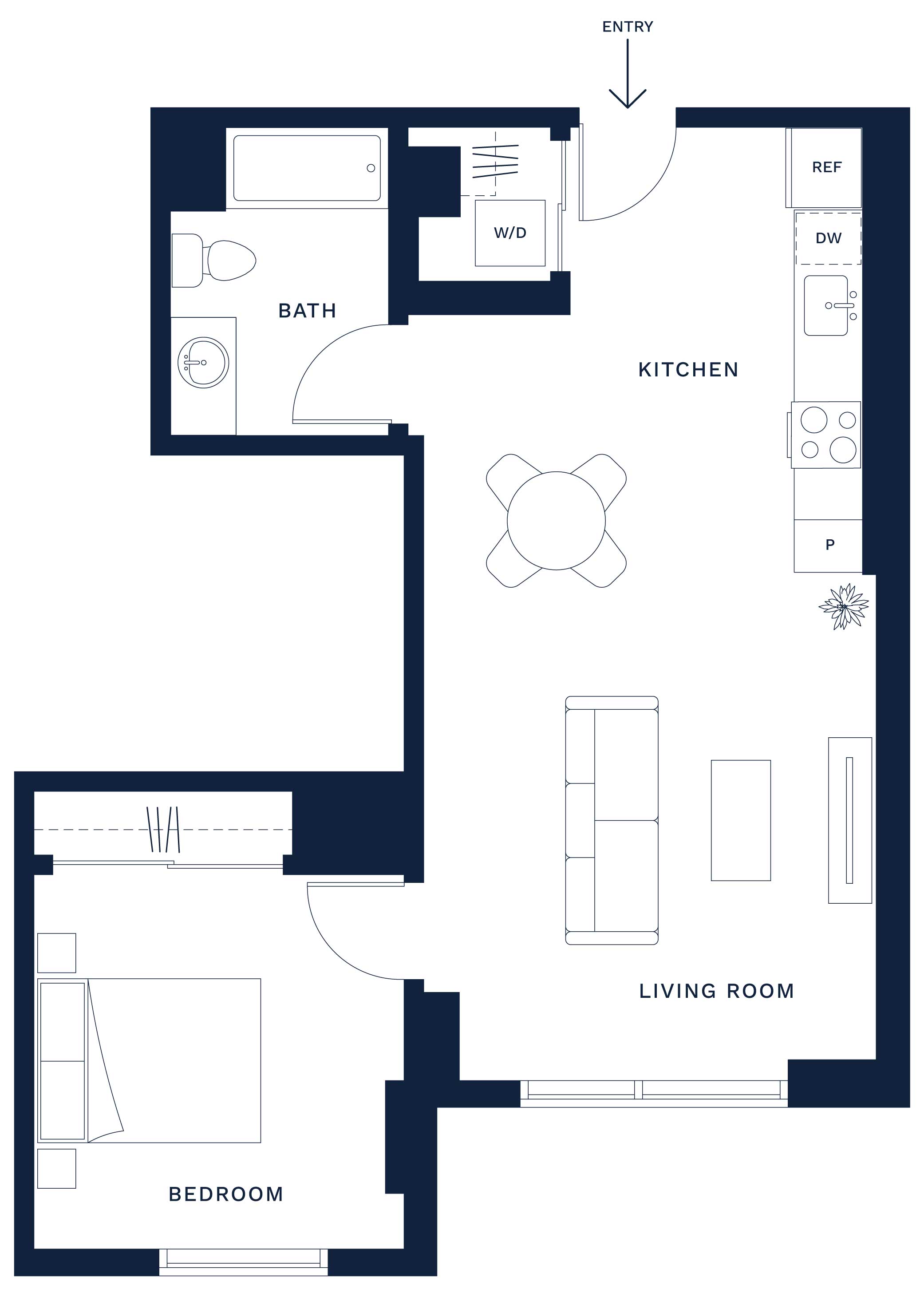 1 Bed/1 Bath-B6 floor plan