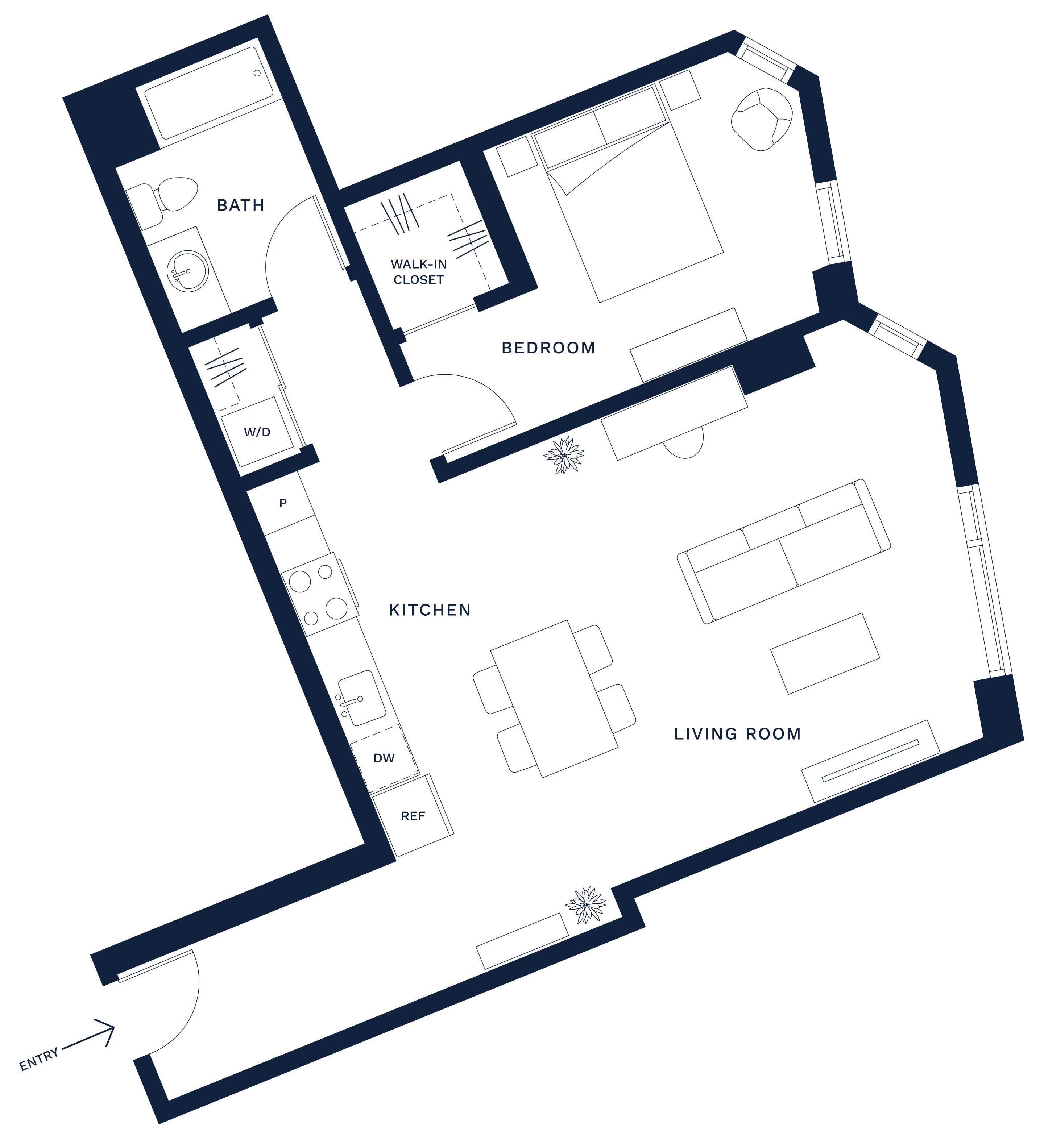 1 Bed/1 Bath-H floor plan