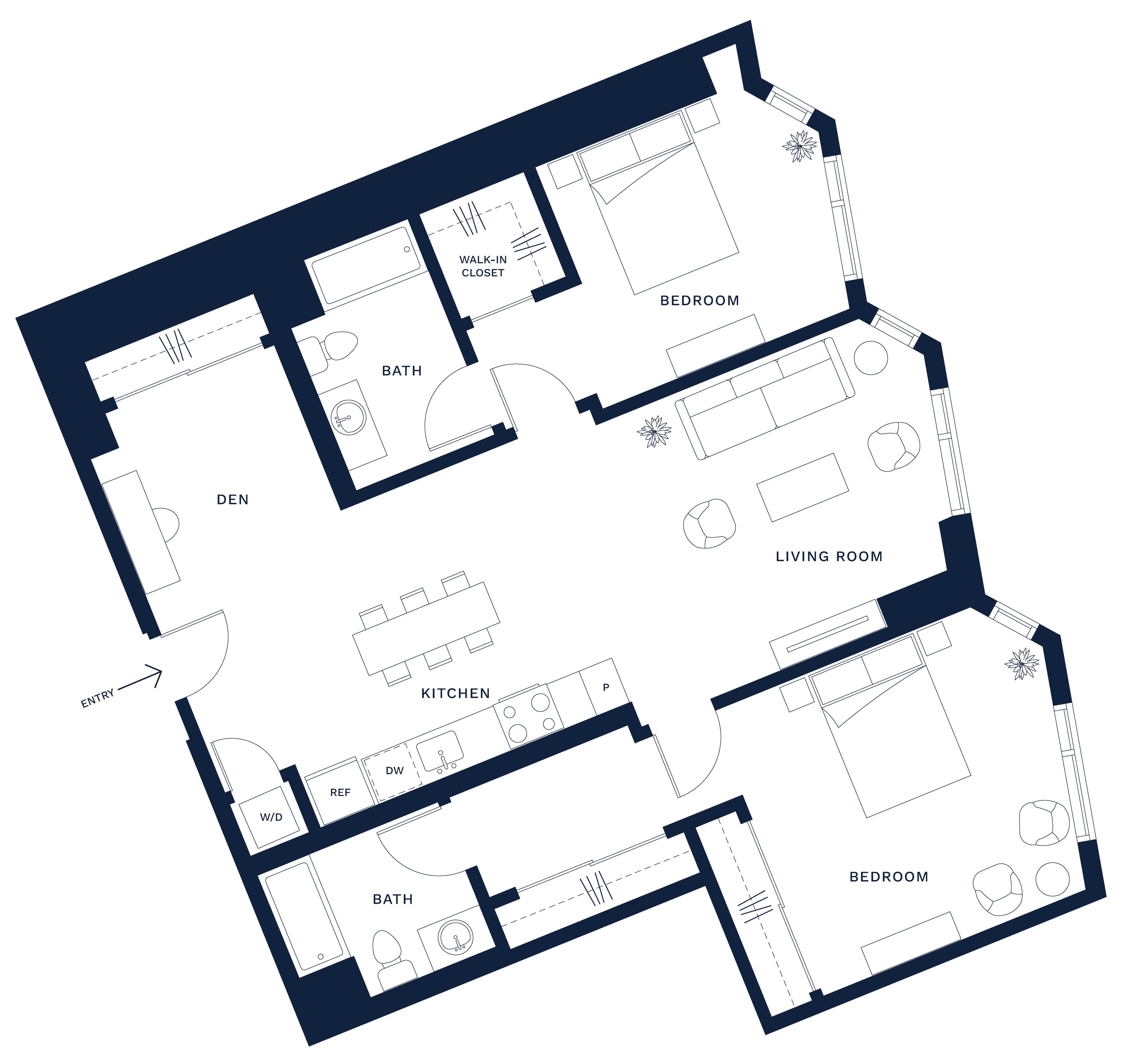 2 Bed/2 Bath-M floor plan