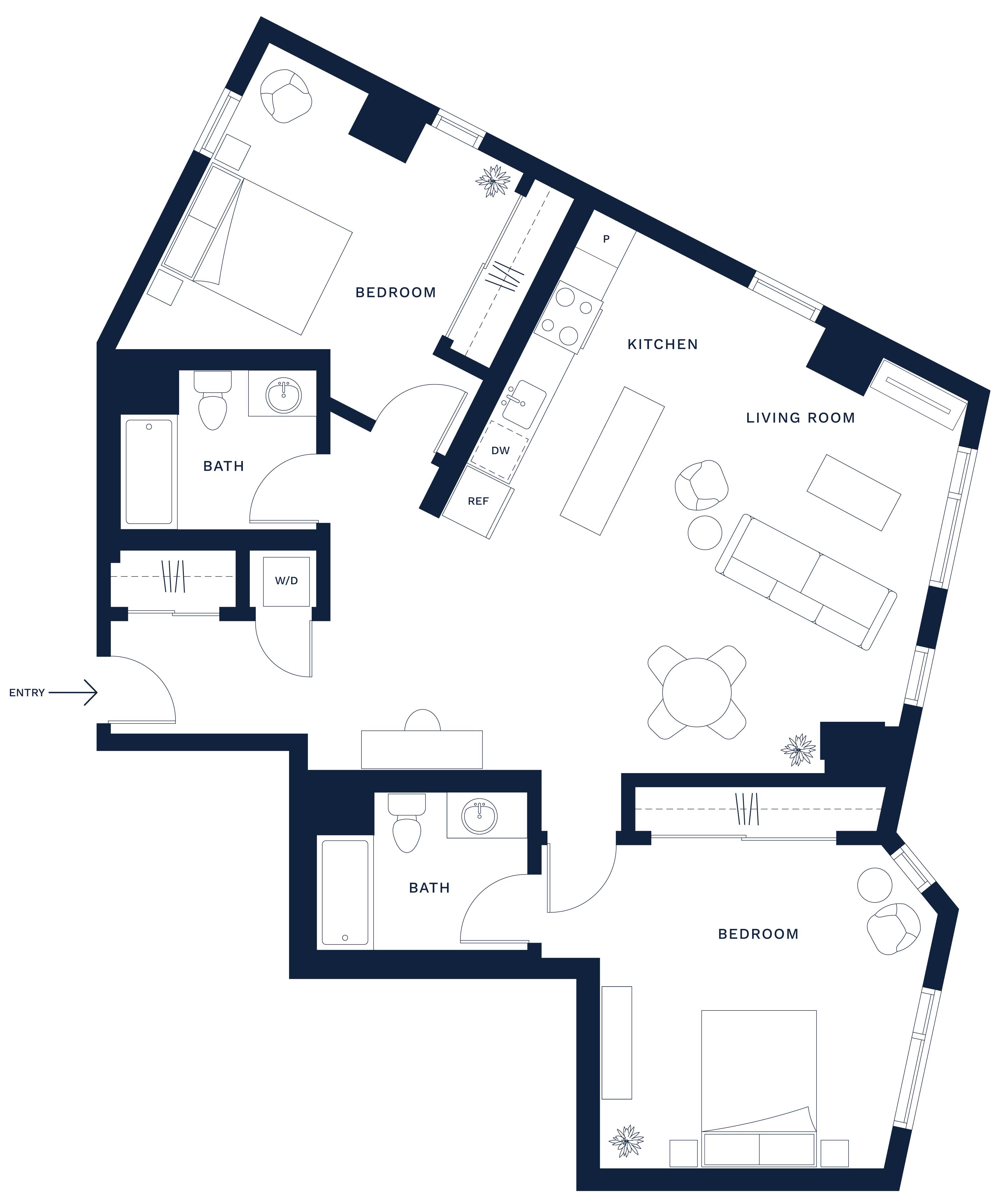 2 Bed/2 Bath-D2 floor plan
