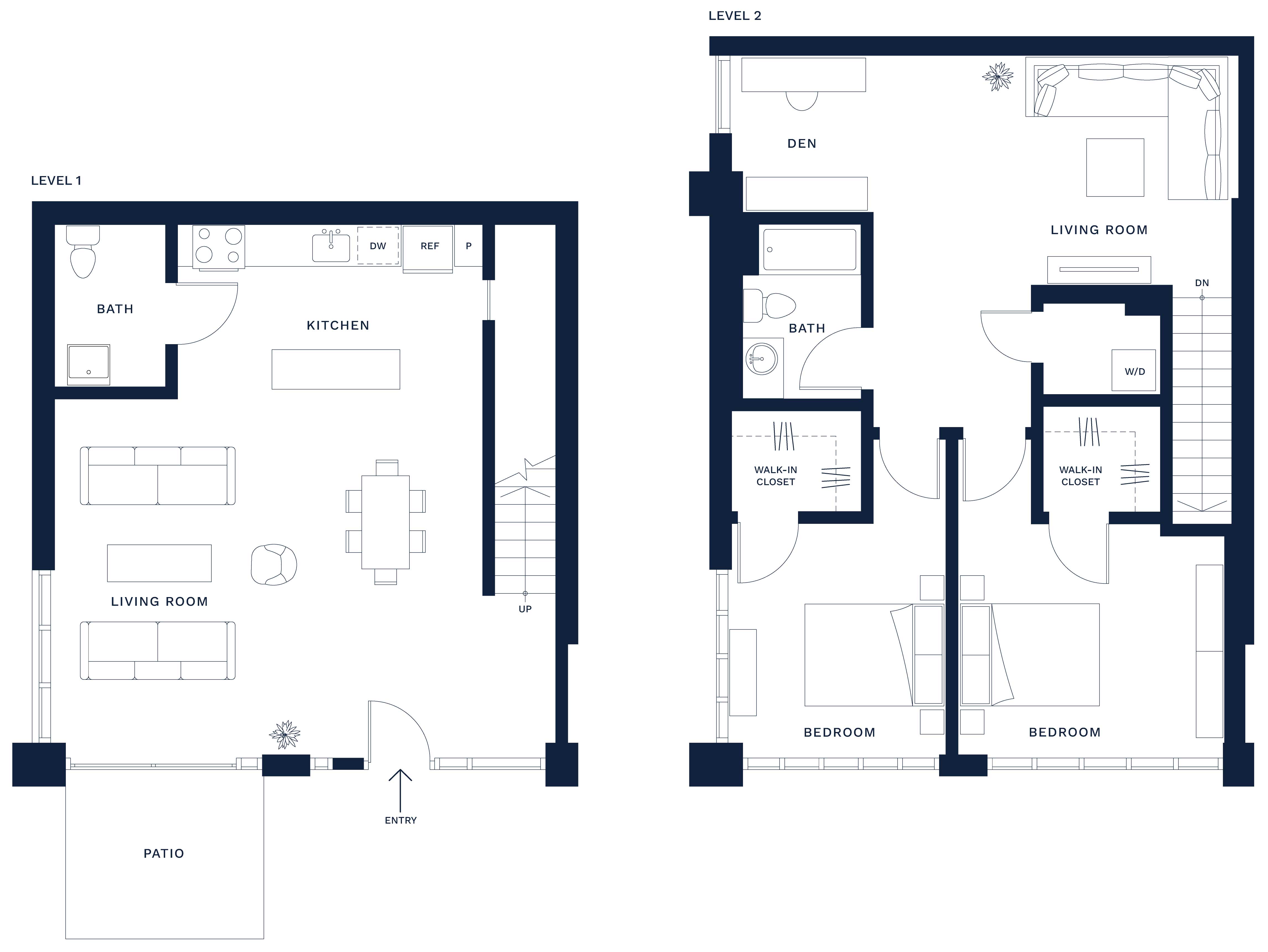 2 Bed/2 Bath L/W-03 floor plan