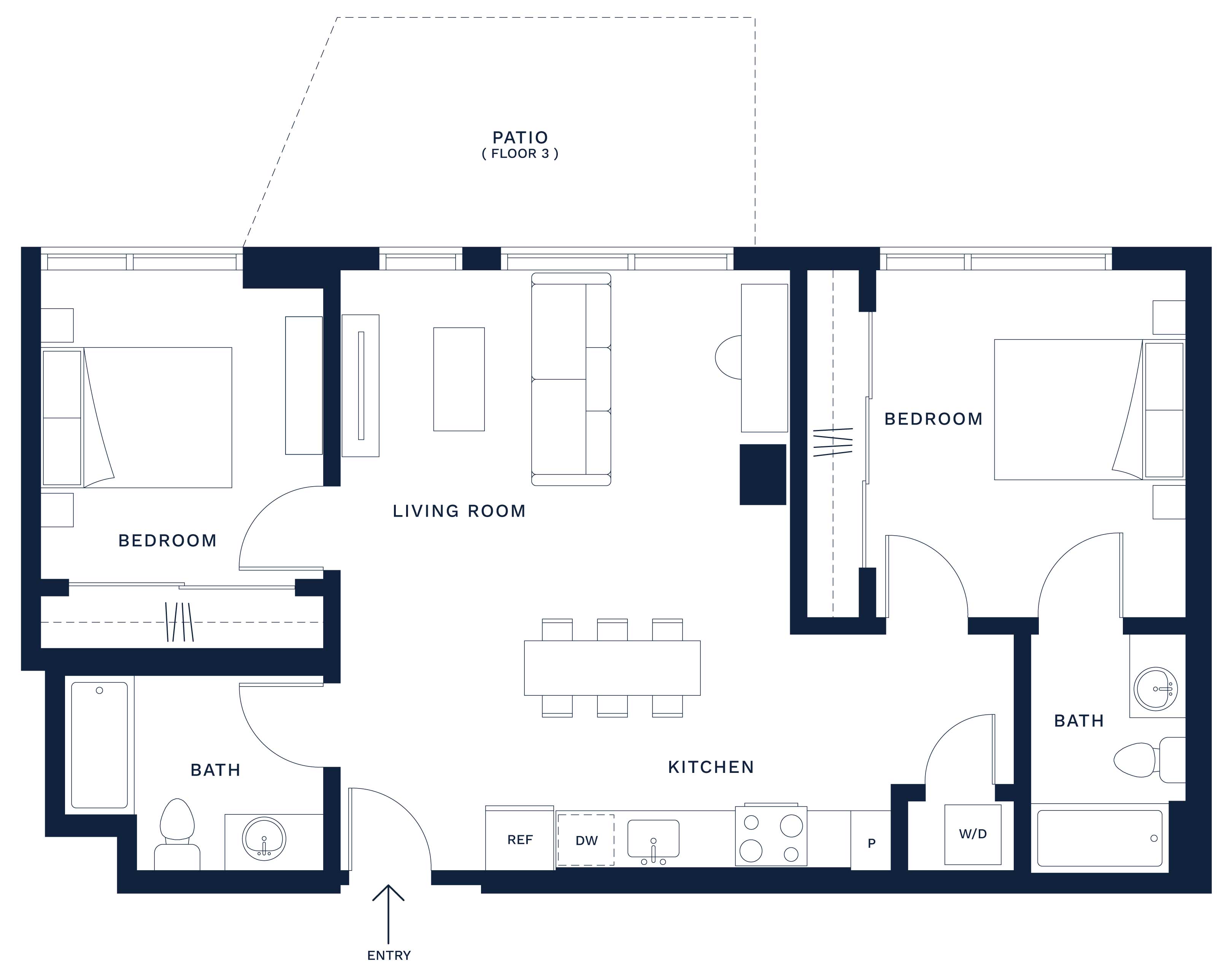 2 Bed/2 Bath-A3 floor plan
