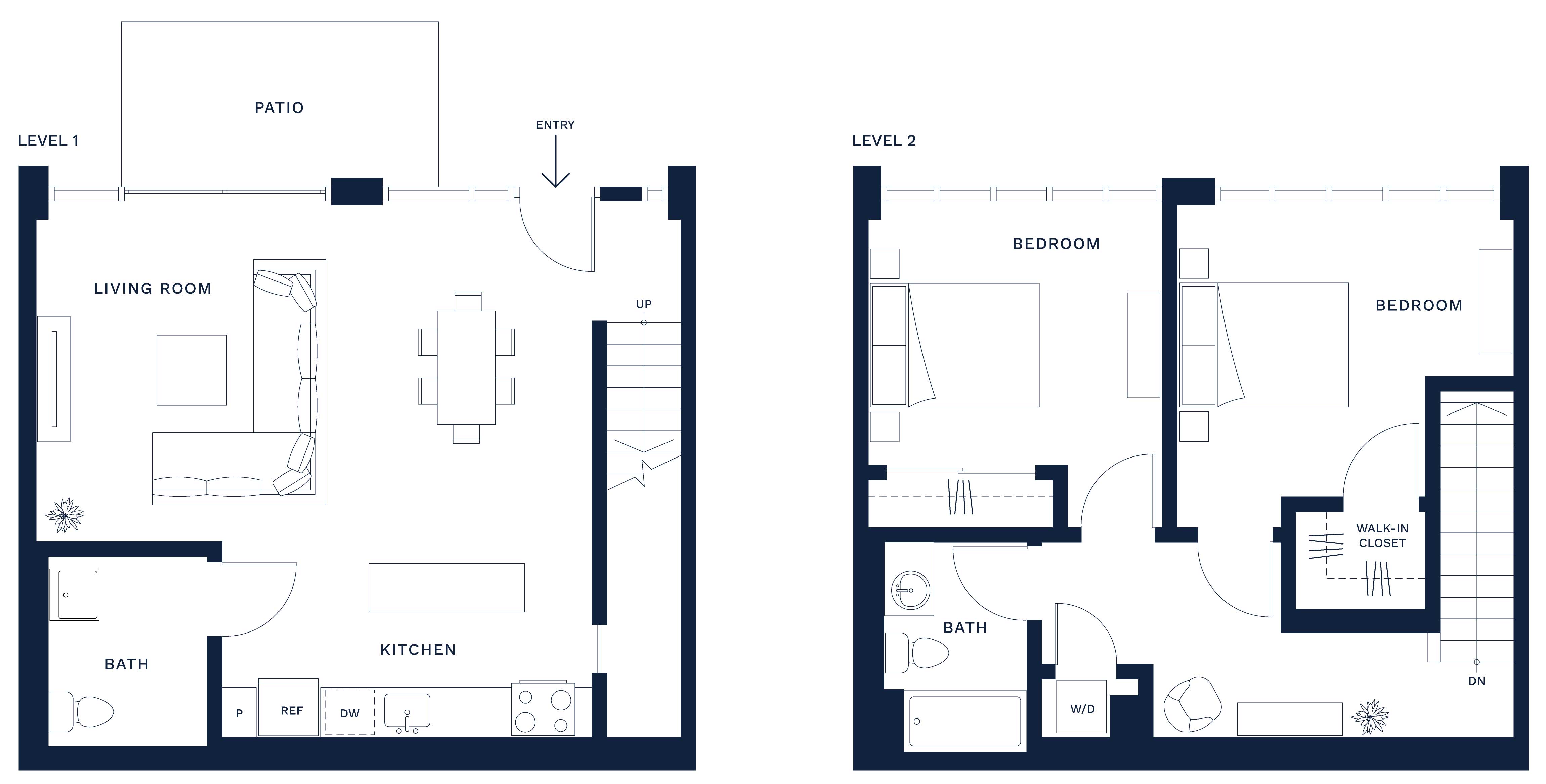 2 Bed/2 Bath L/W-01 floor plan
