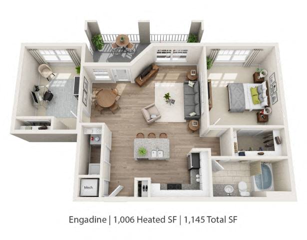 Alleghany + Den floor plan