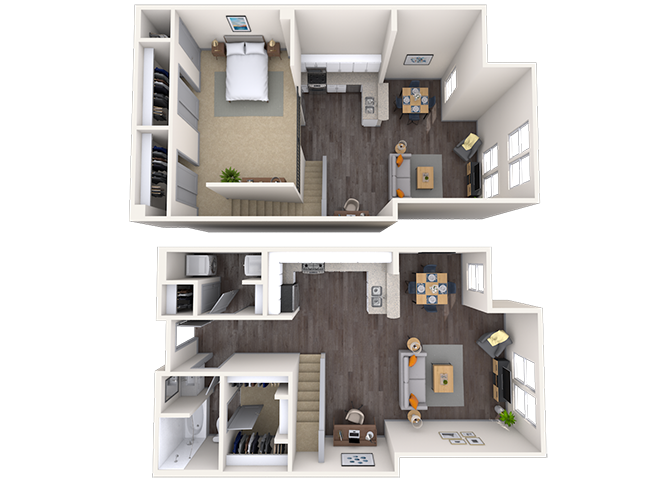 Loft 0x1 1081 SF floor plan