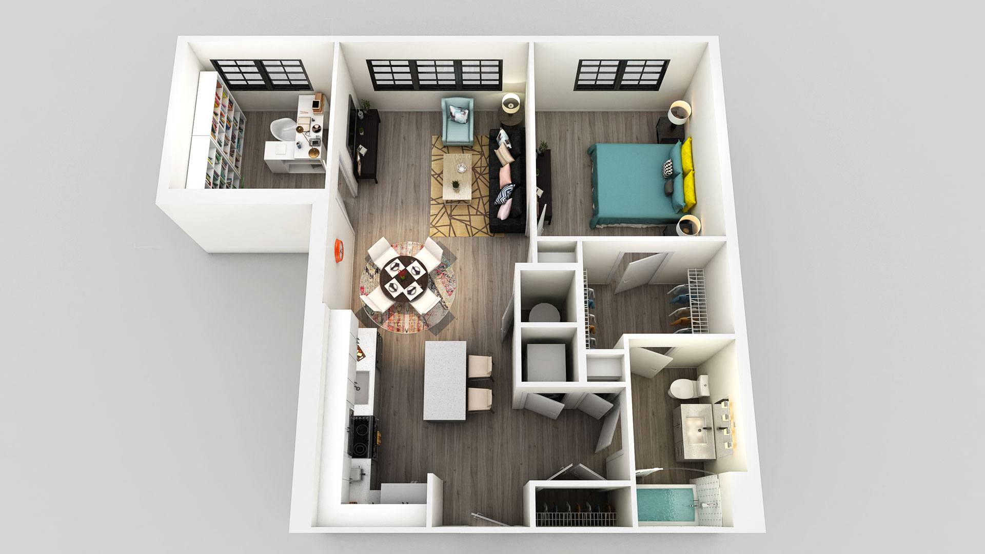 A7 with Enclosed Den floor plan
