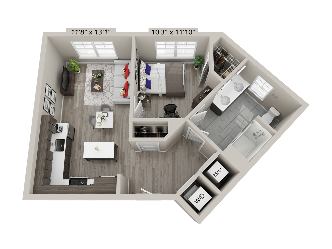 1 Bed/1 Bath-B8 floor plan