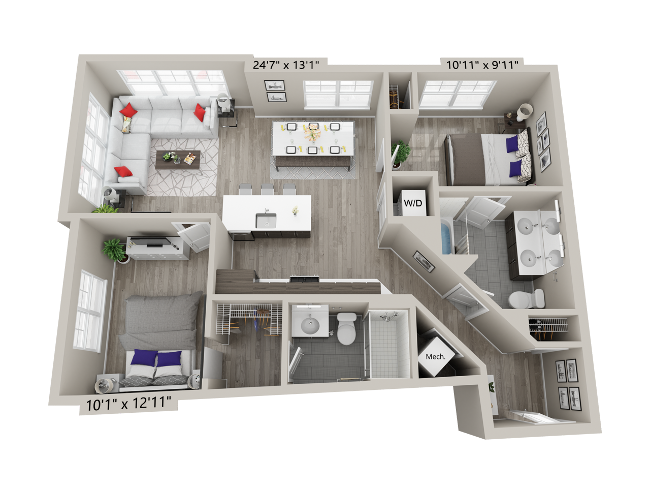 2 Bed/2 Bath-C5 floor plan
