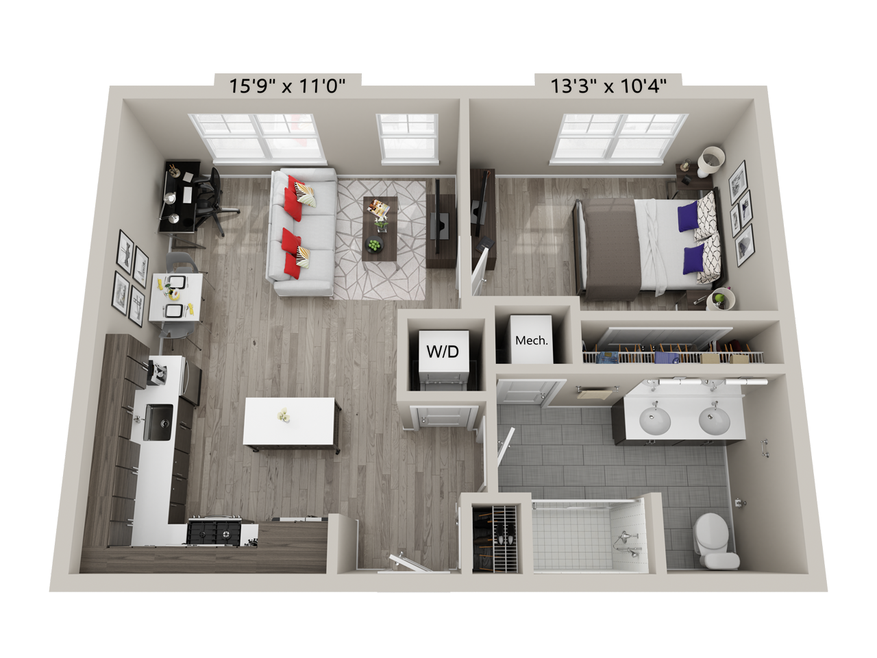 1 Bed/1 Bath-B1 floor plan