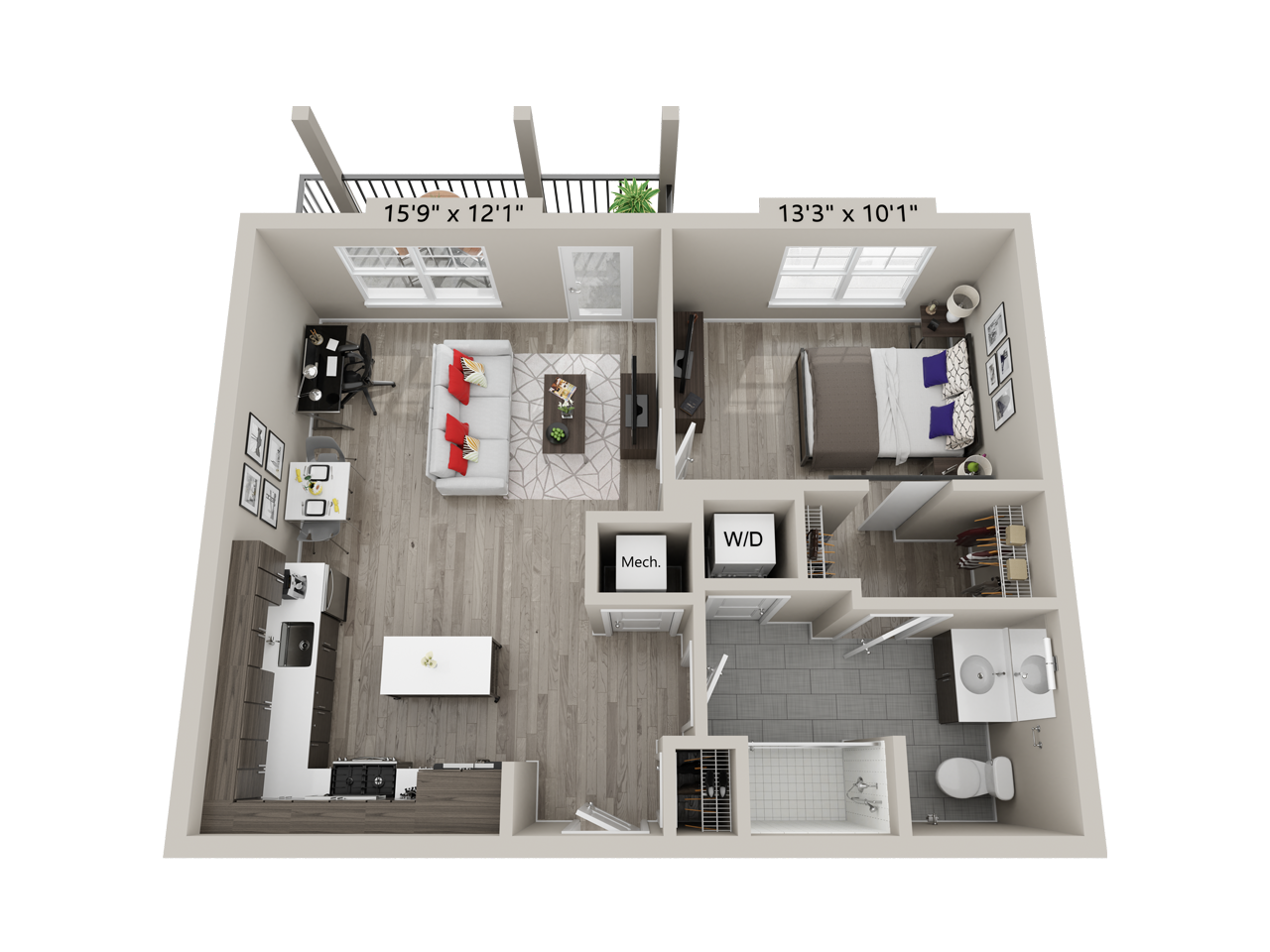 1 Bed/1 Bath-B2 floor plan