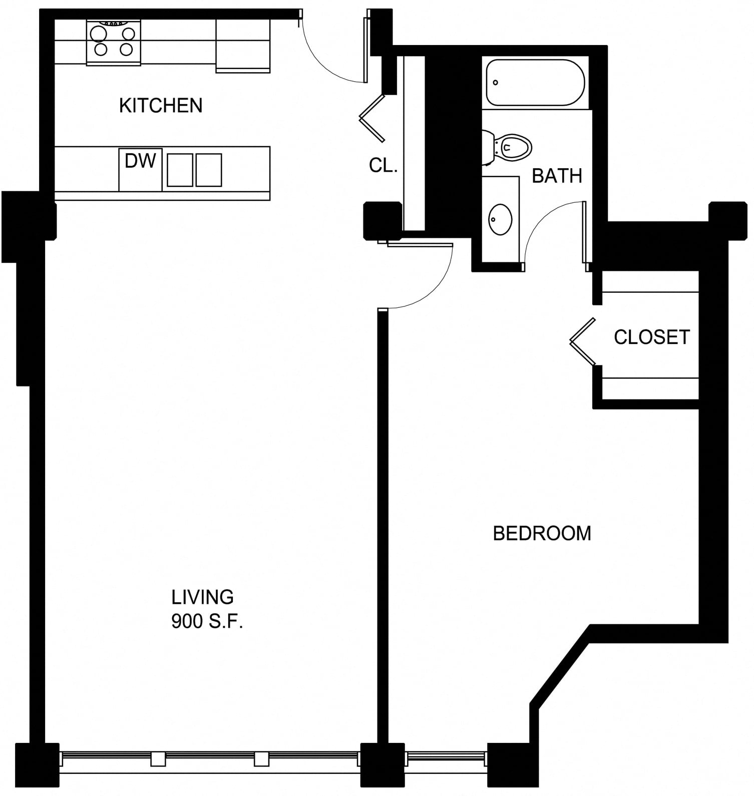 1 Bed/1 Bath-P A11 floor plan