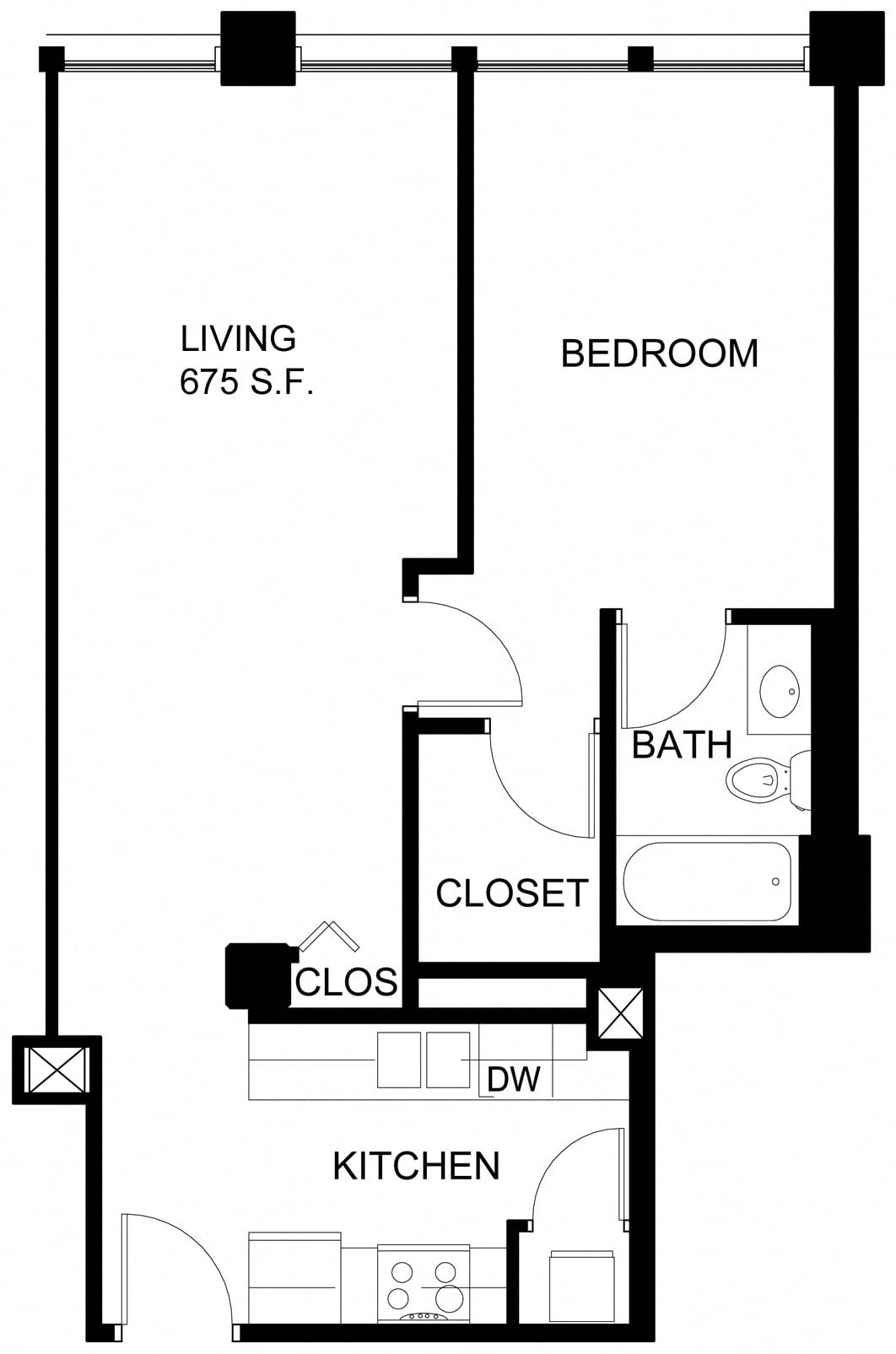 1 Bed/1 Bath-P A5 floor plan