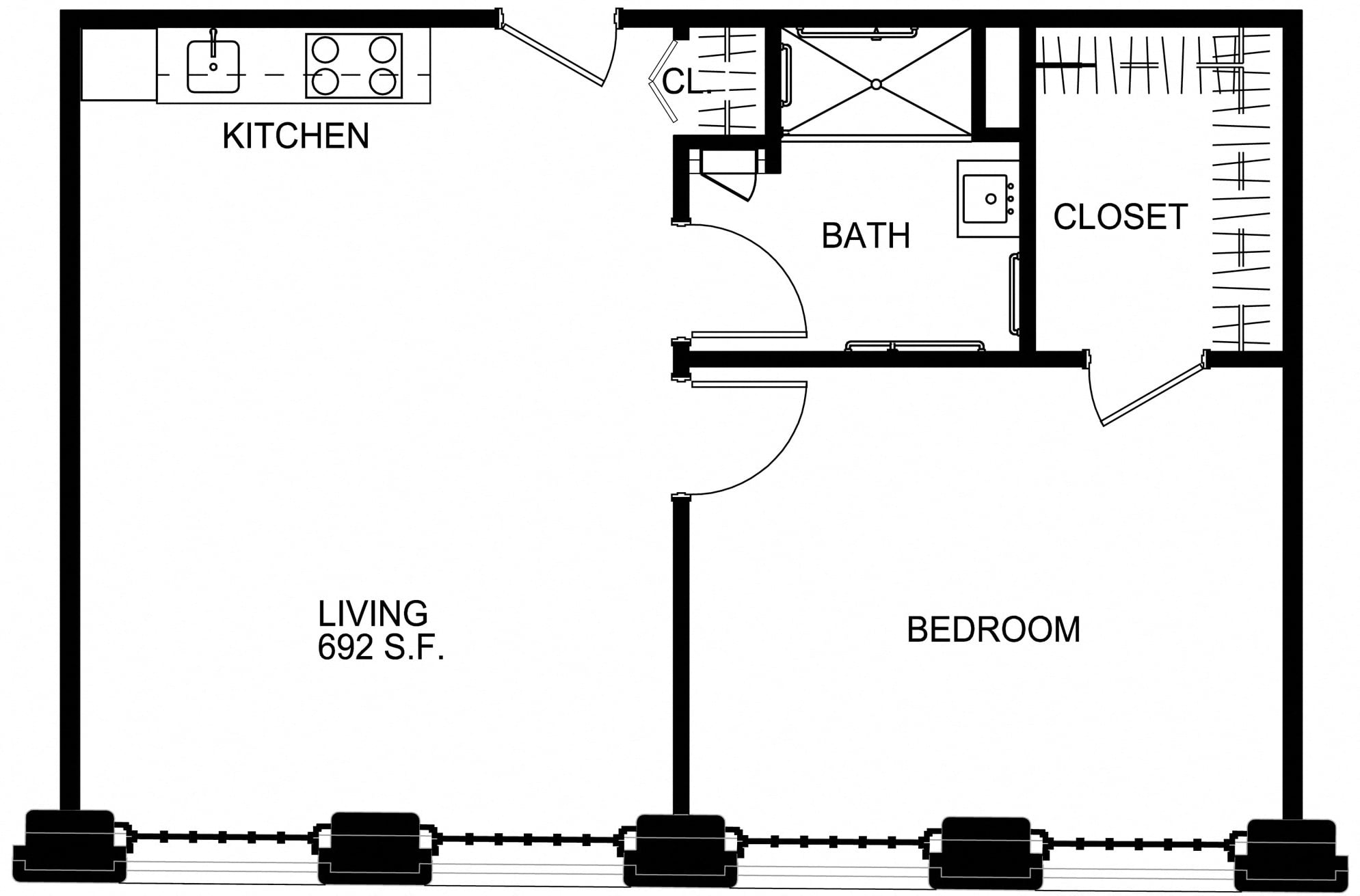 1 Bed/1 Bath-S A28 floor plan