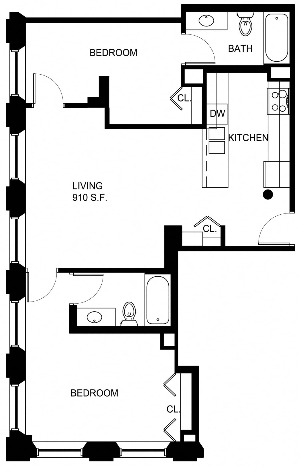2 Bed/2 Bath-P B1 floor plan